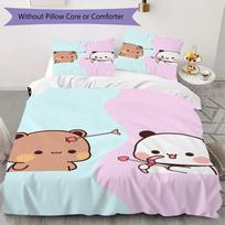BUBU&DUDU Pattern Bedding,Quilt Set Quilt Cover Pillowcase Home Birthday Gift(1 * duvet cover + 2 * pillowcase, without core)_lx 140x200cm