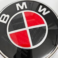 Anglies Pluošto Ženklelis BMW E90 E60 E39 G20 F10 F20 F30 E46 E92 E87 M1 M2 M3 M4 M5 M6 M8 E63 F02 F03 G15 G16 Steering wheel logo red