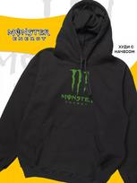 Monster Energy margintas džemperis su gobtuvu-Laisvalaikio Puloveris Džemperis džemperis L yellow