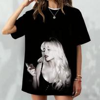 Sabrina Carpenter Retro 90s Sabrina 2026 Tour Graphic Tee Cotton Mens Womens T shirt Summer Streetwear 140 gray