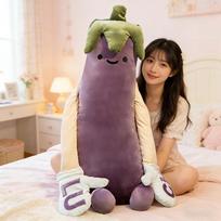 120cm miela daržovių ilgo kūno pagalvė, baklažano, morkos, banano pliušinis žaislas su ilgomis rankomis ir kojomis, kawaii maisto minkštas apkabinamas pagalvėlis 90cm ordinary violetinė