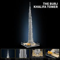576 Pcs Famous Building Dubai Burj Khalifa - Building Blocks for Puzzle Games as a Gift black