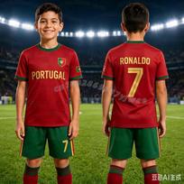 26 Vasaros Berniukams Ronaldo Nr.7 Futbolo Marškinėliai Šortai Rinkinys Moterims Vyrams PORTUGALIJOS Gerbėjų Marškinėliai Šortai Rinkinys Vaikams Sportinis Kostiumas 2 Dalių Rinkinys 150