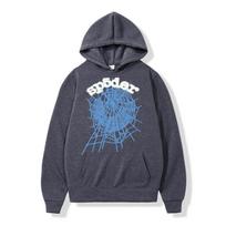 2026 m. Madingas Hip-hop voratinklio gobtuvas - Unisex Europos ir Amerikos mados džemperis S šviesiai mėlyna spalva