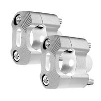 Motociklo vairo spaustukas bekelėje motociklo strypo spaustukai 1 pora 22 mm 28 mm CNC aliuminio lydinio 7/8 colių motociklo vairo stovų adapteriui sidabras