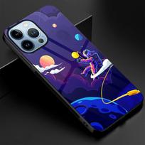 Protection Shell Case For Iphone 14 13 11 12 Pro Max Mini Xs Xr X 7 8 6s Plus Se 2022 Tempered Glass Moon Astronaut Cover Capas For iphone 6S Plus blue