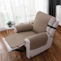 Solid Color Recliner Sofa Cover Mat Non -Slip Single Sofa Slicover Pets Dog Kids Anti -Dirty Armchair Protection Cover Living Room 1 Seat gray