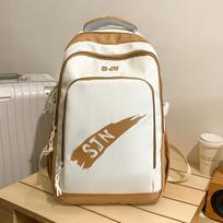 Schoolbag Children Elementary School Girls Junior High School College Students Large Capacity Printed Backpack white