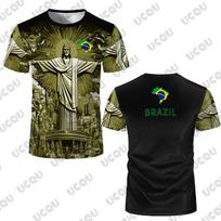 Vasaros Nauji Brazilijos Jėzaus Futbolo Marškinėliai Wifru Lauko Futbolo Treniruočių Apranga Moteriški ir Vyriški Marškinėliai Laisvalaikio Sportiniai Viršutiniai Drabužiai 6XL brown
