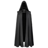 Gotikinis Viduramžių Kapišoninis Tranšėjos Paltas Magas Mirties Apsiaustas 3XL black