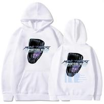 La Pantera Negra Tour Hoodies Myke Towers Rapper Spausdinti Megztiniai Hip Hop Gatvės apranga Žiemai Rudeniui Vilnos Vyriški Megztiniai M white