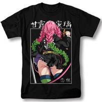 Mitsuri Kanroji t Shirt Demon Slayer Anime Manga Tee Cartoon Men Women Cotton Harajuku Streetwear Couple Y2k Short Sleeve Summer 4XL black