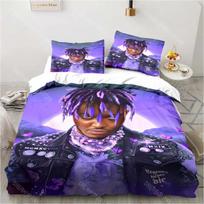 3D Rapper Juice Wrld 999 Bedding Set comforter bedding sets Pillowcase Quilt Cover Children's Room Bedding Set Luxury Birthday US Twin 173x218cm blue