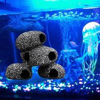 Stackable Aquarium Rock Caves Decoration, Hideaway Stone for Shrimp Cichlid Hiding Breeding Spawning Fish Tank Hideaway Stones black