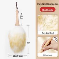 Wool Instrument Cleaning Brush - No-Shed Duster for Piano, Guitar, Guzheng, and Household Use Standard white