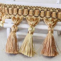 1M/2M/3M Užuolaidų Kraštinė Siuvimo Apvadai Kutai Karoliukai Apmušalams Pasidaryk pats Durų Pagalvėlės Dekoravimas Kutų Nėrinių Apvadas 1M beige