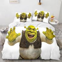 Monstras Šrekas 3D spausdintas antklodės užvalkalas, pagalvės užvalkalas, patalynės komplektas, vienvietis, dvigulis, karalienės, karaliaus dydžio, vaikų miegamajam 140x200cm