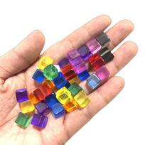 100Pcsset 8Mm Clear Cube Dice Chess Pieces Token Transparent Square Corner Crystal Dice For Puzzle Game Board Game Components beige