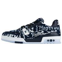 LOUIS VUITTON Nigo Collaboration Trainer FW25 Cow Leather Low top Skateboard Shoes Men's Blue 1AIKQ1 45 mėlyna