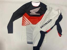 2026 Honda Off Road Motociklo Drabužiai Motokroso Džersis Ilgomis Rankovėmis ir Kelnės Rinkinys MX Įrangos Rinkinys Keturračio Purvo Dviratininko Kostiumas Kvėpuojantis 2XL gray