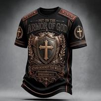Men's Printed Neck Short Sleeve T-Shirt XL juoda