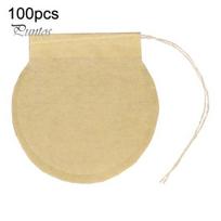 100 vnt./rinkinys palaidžios arbatos sietelio popieriaus žolelių maišelis filtras karščiu užlydomas užplikytuvas arbatos maišeliai 7.5cm beige