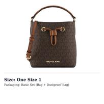 MICHAEL KORS Suri Padengtas Drobės Odinis Rankinis Krepšys Mažas Moteriškas Gilios Rudos Spalvos 35T0GU2C0B-200 One Size 1 gray