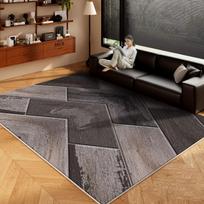 Gray Black Herringbone Patchwork Rug Industrial Chic Design For Living Room Sofa Area Floor Mat Urban Aesthetic Decor 50X80CM black