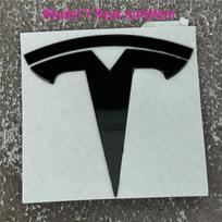 Priekinio buferio arba galinės bagažinės logotipas Tesla pakeitimui Modelis 3/Y - Metalinis juodintas logotipas Emblema Automobilio išorės apdailos dalys