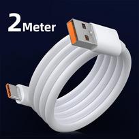 Fonken 10A Type C USB kabelis 120W itin greito įkrovimo laidas skirtas Huawei Mate 40 Xiaomi Samsung Honor 50 Quick Charge USB C kabeliai Duomenų laidas 2M balta