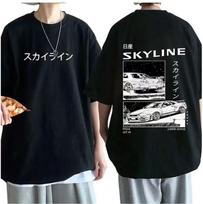 Men's T-Shirt Japanese Anime AE86 Initial D Summer Casual T-Shirt Unisex JDM Oversized Print T Shirts 4XL black