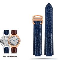 Crocodile Leather Watch Strap For Cartier Blue Balloon WSBB0025 W69012Z4 18-11mm 20-12mm 22-14mm Convex Watchband Men Women 20-12mm blue