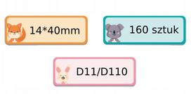 Niimbot ANIMALS1 termoetiketės, 14 × 40 mm, 160 vnt.