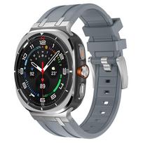 Prabangus sportinis guminis dirželis Samsung Galaxy Ultra Watch 47mm, silikoninis dirželis su lenktu galu samsung ultra 7 47 47MM, vyriškas apyrankė Galaxy Watch Ultra black