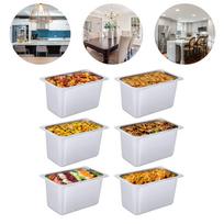 6-Pack Stainless Steel Hotel Pans, 1/4 Size (10.4x6.3x6 Inch), Steam Table & Catering Food Pan Set, Restaurant Kitchen Bakeware sidabras