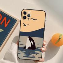 Orcas Killer Whales Case For iPhone 12 11 13 Pro Max Mini 7 8 Plus X XR XS Max SE 2020 Camera Protection Shell For iPhone 12Pro MAX gray