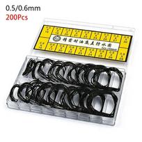 200 vnt./rinkinys Storis 0,5 mm/0,6 mm Laikrodžio galinio dangtelio guminiai remonto įrankiai O-žiedas Tarpinė Guminis O-žiedas 200Pcs/Set yellow