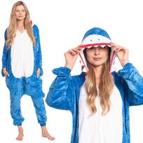Women's onesie kigurumi costume blue shark 145-155 s brown