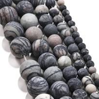 1strand Natural Stone Matte Coffee Stripe Agates Beads Natural Brown Loose Spacer Beads for jewelry making bracelet pick size 4mm x 92pcs gray
