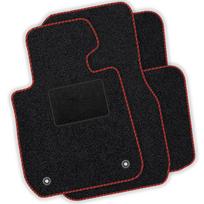 Velour Car Mat Set, Fits: Kia e-Niro/Niro EV I 2018-2022, Black Piping raudona