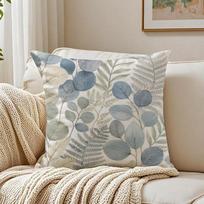 Siūlų tekstūros boho botaninių lapų užvalkalas organinio trumpo pliušo pagalvės užvalkalas pralaidus orui, skalbiamas, atsparus raukšlėms 45cmx45cm(18x18Inch)