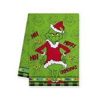 Grinčas Animacinis Kalėdinis Žalias Mikropluošto Virtuvės Indų Rankšluostis 40x60 cm green