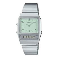 CASIO Standartinis analoginis-skaitmeninis kvarcinis laikrodis AQ-800E-3A Unisex Šviesiai žalias Užjūrio modelis white