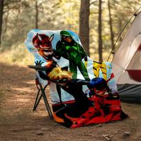 1pc Miraculous Ladybug4 Theme Blanket - Digital Print, Polyester, Cozy for All Seasons, Perfect for Outdoor, Camping, and Travel 80cmx120cm black