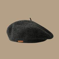 Womens Wool Beret Hat Coffee Color Warm Winter Beanie Artistic Vintage Painter Cap Dark Gray