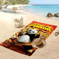 Kung Fu Panda Beach Towel, Soft Absorbent Quick‑Dry Towel for Beach Pool Swimming Travel Home 70cmx140cm(27x55inch) black