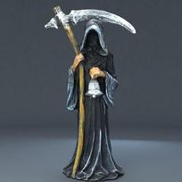 Holy Death Statue Standing Religious Decorative Figurine Grim Reaper Holding Scythe Statue Altar Halloween 1PC black