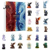 Festive Gift Set Dragon Advent Calendar, 2D Christmas Countdown Box with Acrylic Hanging Decorations Pendants, Tree Decor, Holiday Decor DRAGON gray