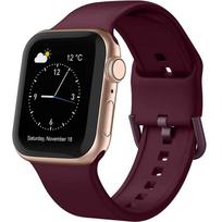 Silicone Strap for Apple Watch 1/2/3/4/5/6/7/8/9/10/11/SE Ultra 1/2/3 42/44/45/46/49mm, Burgundy black