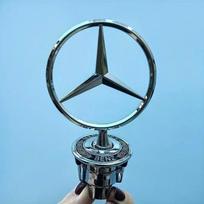 Variklio dangčio stovas Logotipas Žvaigždės ženklelis Priekinis variklio dangtis Automobilio emblema Mercedes Benz W163 W204 W212 W210 W220 W24 C200 C200l Chromas Juoda Auksinė stand star